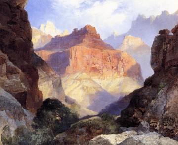トーマス・モラン Painting - 赤い壁の下で アリゾナ州グランドキャニオン ロッキー山脈学校 トーマス・モラン